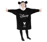 Disney Sudaderas con Capucha para Niña, Sudadera Batamanta de Polar Stitch Minnie Bata Manta Oversize Niños Talla única (Negro)