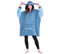 Disney Sudaderas Mujer, Stitch Batamanta de Forro Polar Mujer, Evil Queen Poncho Sudadera Manta Oversize con Capucha (Azul)