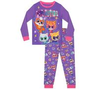 Disney SuperKitties Pijamas Niña, Pijama Chica de Manga Larga, Adorables Conjuntos de Pijama Niña, Morado 2-3 años