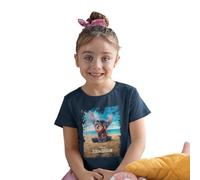 Disney T-Shirt Camiseta, Azul Marino, 10 Años para Niñas