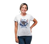 Disney T-Shirt Camiseta, Blanco, L para Mujer