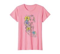 Disney Tangled Rapunzel Sketch Graphic Camiseta Camiseta, Mujer, Rosado, XL