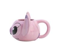 Disney Taza 3D de Cerámica 375ml Colección Angel con Caja de Regalo, Rosa