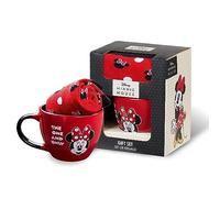 Disney Taza Set Tazas y Calcetines Mickey Minnie Marie Aristogatos Lilo y Stitch Regalos (Rojo Minnie)