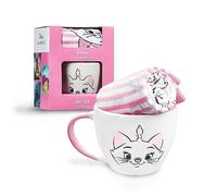 Disney Taza Set Tazas y Calcetines Mickey Minnie Marie Aristogatos Lilo y Stitch Regalos (Rosa Marie)