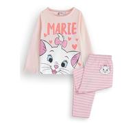Disney The Aristocats Conjunto de Pijama Marie Girls | Pijamas gráficos de Manga Larga a Rayas y piernas largas para niños en Rosa | Regalo de Merchandising de Ropa de Dormir