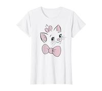 Disney The Aristogatos Marie Big Face Camiseta, Mujer, Blanco, XL