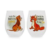 Disney The Fox and The Hound - Copa de vino sin tallo de lágrima de 20 onzas, juego de 2
