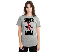The Incredibles Super Mom Ladies T Shirt, Athletic Heather Camiseta, Gris, S para Mujer