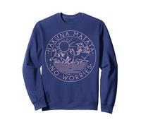 Disney The Lion King Hakuna Matata No Worries Outline Logo Sudadera, Unisex para adultos, Azul Marino, S