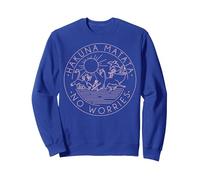 Disney The Lion King Hakuna Matata No Worries Outline Logo Sudadera, Unisex para adultos, Azul Real, XXL