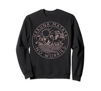 Disney The Lion King Hakuna Matata No Worries Outline Logo Sudadera, Unisex para adultos, Negro, M