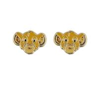 Disney The Lion King Simba - Pendientes chapados en oro, talla única, Chapado en oro amarillo, Sin piedra preciosa