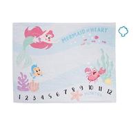 Disney The Little Mermaid Ariel, Aqua, Pink & Green, Super Soft Milestone Baby Blanket, Aqua, Pink, Green, Yellow