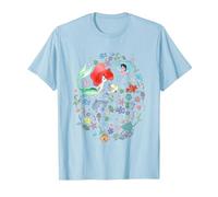 Disney The Little Mermaid Ariel's Jumble Watercolor Poster Camiseta, Hombre, Azul Bebé, 3XL
