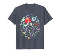 Disney The Little Mermaid Ariel's Jumble Watercolor Poster Camiseta, Hombre, Azul Jaspeado, 4XL