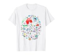Disney The Little Mermaid Ariel's Jumble Watercolor Poster Camiseta, Hombre, Blanco, M