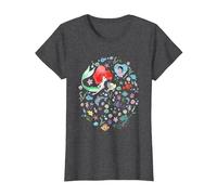 Disney The Little Mermaid Ariel's Jumble Watercolor Poster Camiseta, Mujer, Jaspeado Oscuro, XXL