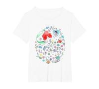 Disney The Little Mermaid Ariel's Jumble Watercolor Poster Camiseta, Mujer tallas grandes, Blanco, 3XL Grande