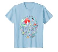 Disney The Little Mermaid Ariel's Jumble Watercolor Poster Camiseta, Niños, Azul Bebé, 2 años