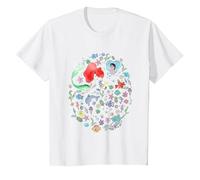 Disney The Little Mermaid Ariel's Jumble Watercolor Poster Camiseta, Niños, Blanco, 2 años