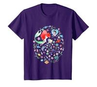 Disney The Little Mermaid Ariel's Jumble Watercolor Poster Camiseta, Niños, Morado, 6 años