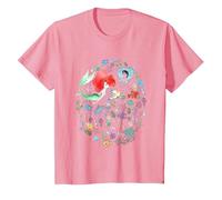 Disney The Little Mermaid Ariel's Jumble Watercolor Poster Camiseta, Niños, Rosado, 4 años