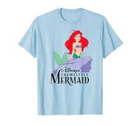Disney The Little Mermaid Classic Camiseta, Hombre, Azul Bebé, L
