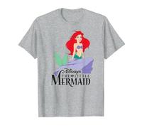 Disney The Little Mermaid Classic Camiseta, Hombre, Gris Jaspeado, XL