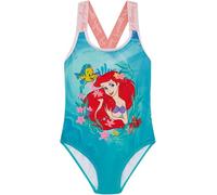 Disney The Little Mermaid - Traje de baño oficial para niña, de una pieza, con Ariel, Aqua, de 18 meses a 8 años, azul, 2-3 años