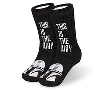 Disney The Mandalorian Calcetines Hombre Antideslizantes, Calcetines de Andar por Casa Baby Yoda, Regalo Original Hombre (Negro)