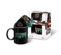Disney The Mandalorian Taza Baby Yoda Caja Regalo Frikis Taza Mug y Calcetines Star Wars (Boba Fett Negro AOP)