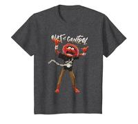 Disney The Muppets Animal Out of Control Camiseta, Niños, Jaspeado Oscuro, 4 años