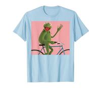 Disney The Muppets Kermit The Frog Bike Ride Camiseta, Hombre, Azul Bebé, S