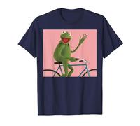 Disney The Muppets Kermit The Frog Bike Ride Camiseta, Hombre, Azul Marino, XXL