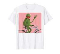 Disney The Muppets Kermit The Frog Bike Ride Camiseta, Hombre, Blanco, S