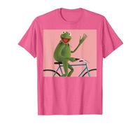 Disney The Muppets Kermit The Frog Bike Ride Camiseta, Hombre, Rosa jaspeado, XXL