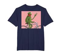 Disney The Muppets Kermit The Frog Bike Ride Camiseta, Hombre tallas grandes, Azul Marino, 2X Alto