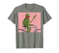 Disney The Muppets Kermit The Frog Bike Ride Camiseta, Hombre, Verde militar jaspeado, XXL