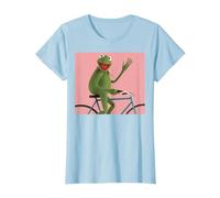 Disney The Muppets Kermit The Frog Bike Ride Camiseta, Mujer, Azul Bebé, XXL