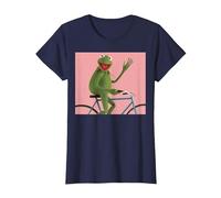 Disney The Muppets Kermit The Frog Bike Ride Camiseta, Mujer, Azul Marino, M