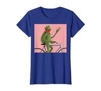 Disney The Muppets Kermit The Frog Bike Ride Camiseta, Mujer, Azul Real, XS