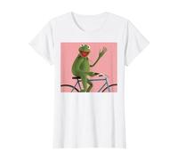 Disney The Muppets Kermit The Frog Bike Ride Camiseta, Mujer, Blanco, S