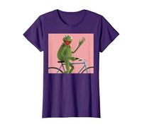 Disney The Muppets Kermit The Frog Bike Ride Camiseta, Mujer, Morado, XXL