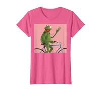 Disney The Muppets Kermit The Frog Bike Ride Camiseta, Mujer, Rosa jaspeado, S