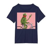 Disney The Muppets Kermit The Frog Bike Ride Camiseta, Mujer tallas grandes, Azul Marino, 1XL Grande