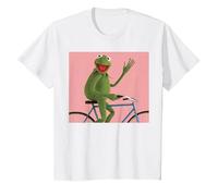 Disney The Muppets Kermit The Frog Bike Ride Camiseta, Niños, Blanco, 12 años