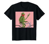 Disney The Muppets Kermit The Frog Bike Ride Camiseta, Niños, Negro, 2 años