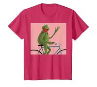 Disney The Muppets Kermit The Frog Bike Ride Camiseta, Niños, Rojo Jaspeado, 3 años
