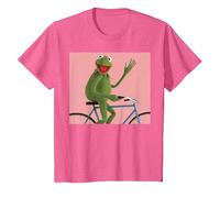 Disney The Muppets Kermit The Frog Bike Ride Camiseta, Niños, Rosa jaspeado, 10 años